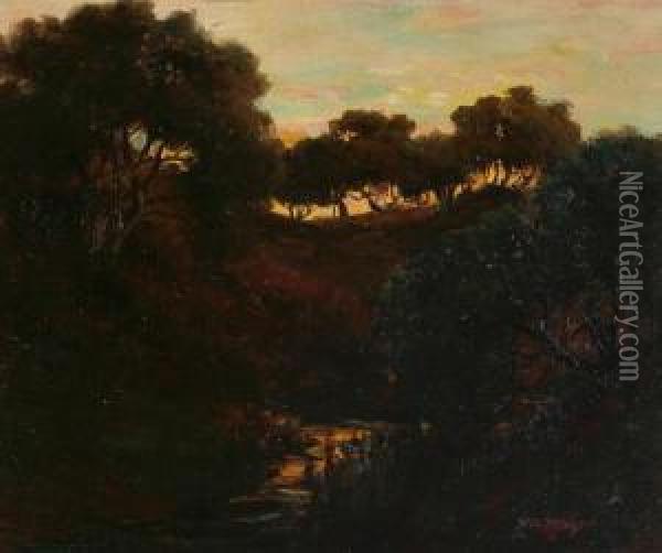 Oak Tree Landscape Oil Painting - William Lee Judson