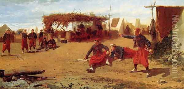 Pitching Quoits Oil Painting - Winslow Homer
