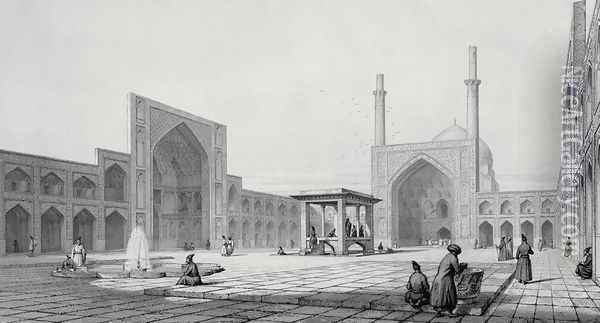 Great Friday Mosque (Masjid-i Djum-ah) in Isfahan, from Voyage Pittoresque' of Persia Oil Painting - Pascal Xavier Coste