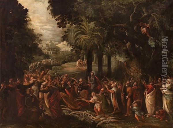 Entrada De Cristo En Jerusalen Oil Painting - Francesco Bassano