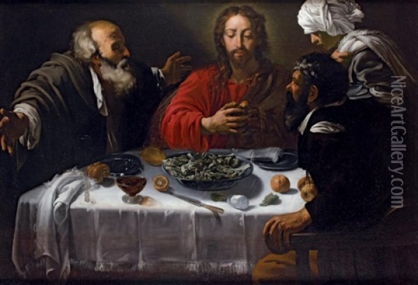 Les Disciples D'emmaus Oil Painting - Hendrick Ter Brugghen