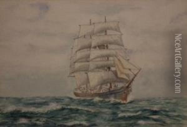 Seascapes With Schooners Infull Sail Oil Painting - Nino William Physick
