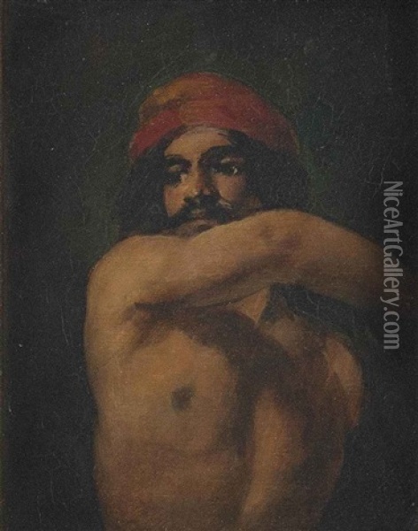 The Lascar Arab Oil Painting - William Etty