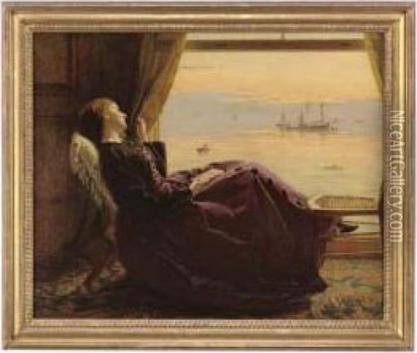 Waiting For The Boats Oil Painting - George Elgar Hicks