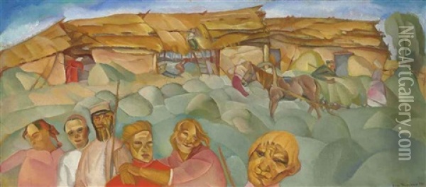 Rasseia Oil Painting - Boris Dmitrievich Grigoriev