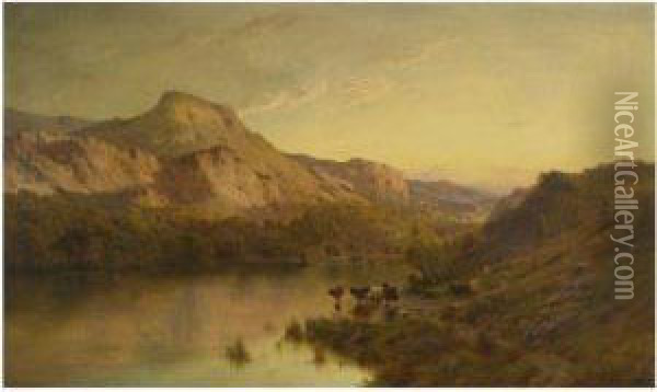 In The Highlands Oil Painting - Alfred de Breanski