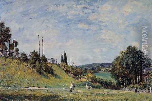Railroad Embankment at Sevres Oil Painting - Alfred Sisley