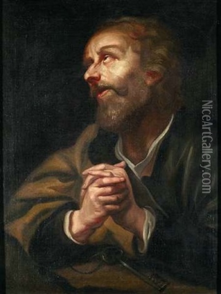 Hl. Petrus In Der Adoration Oil Painting - Pieter van Mol