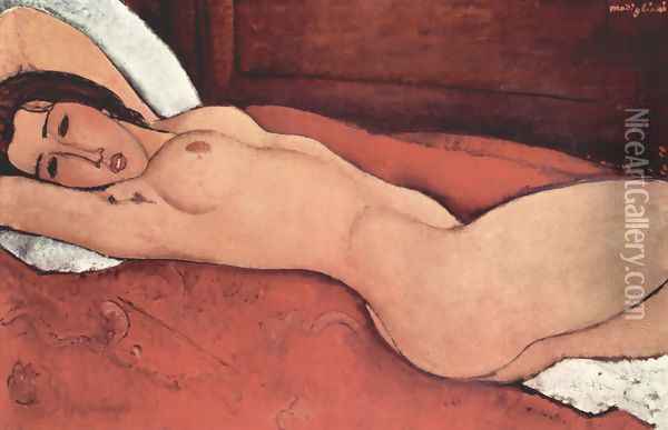 Recumbent act with arms crossed behind the head Oil Painting - Amedeo Modigliani