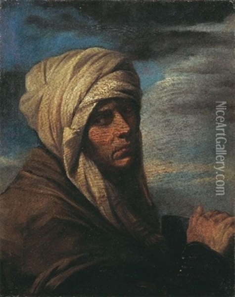 Portrait D'homme Au Turban Oil Painting - Pier Francesco Mola
