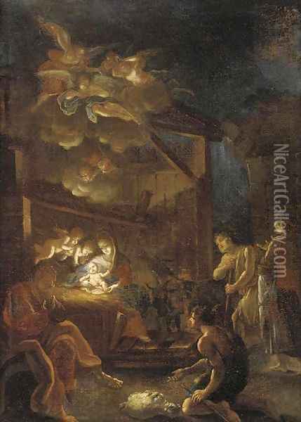 The Adoration of the Shepherds 2 Oil Painting - Ignazio Stella (see Stern Ignaz)