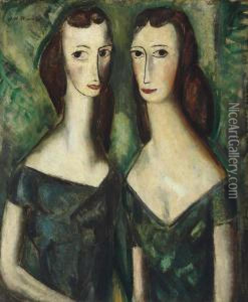 Twin Heads Oil Painting - Alfred Henry Maurer