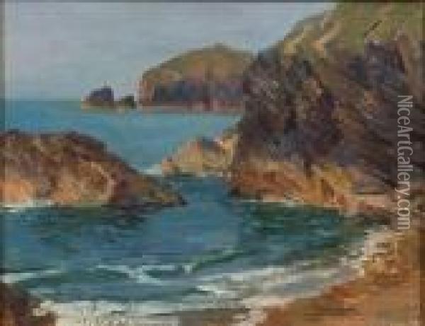 Rocky Coast Oil Painting - Christopher David Williams