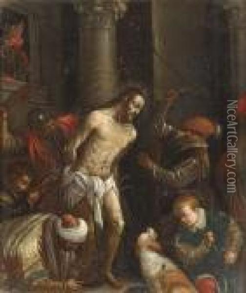 The Scourging Of Christ Oil Painting - Jacopo Bassano (Jacopo da Ponte)