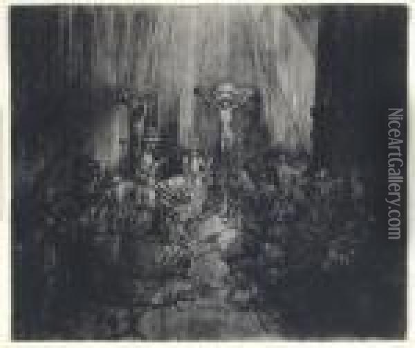The Three Crosses Oil Painting - Rembrandt Van Rijn