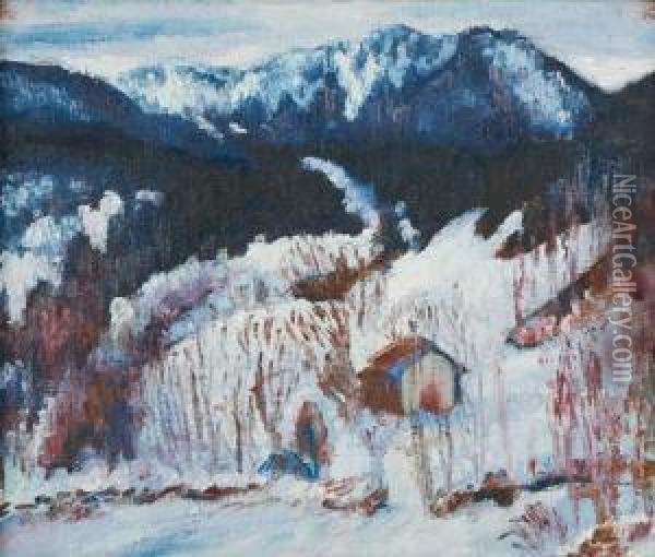 Paysage D'hiver Oil Painting - Andre Julien Prina