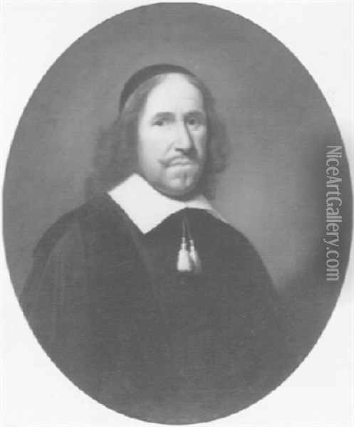 Portrait Of A Man With A Linen Collar Oil Painting - Ludolf de Jongh
