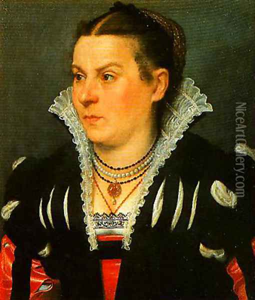 Portrait of a Noblewoman Oil Painting - Giovanni Battista Moroni