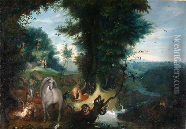 N The Garden Of Eden Oil Painting - Frederick I Bouttats