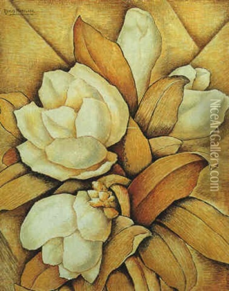 Magnolias Oil Painting - Alfredo Ramos Martinez