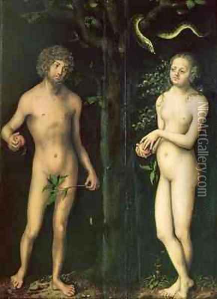 Adam and Eve 5 Oil Painting - Lucas The Elder Cranach