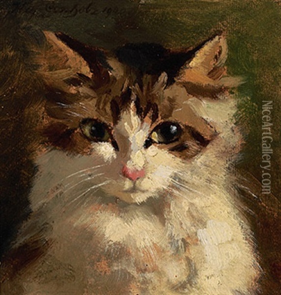 Katzenportrait Oil Painting - Otto Keck