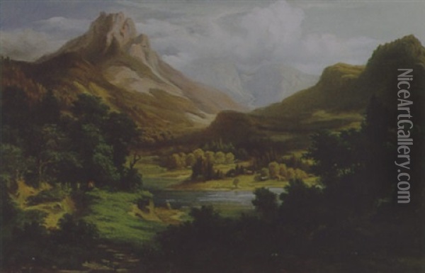 Landschaft Mit Wanderern Oil Painting - Heinrich Otto