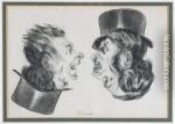 L'insulte Oil Painting - Honore Daumier
