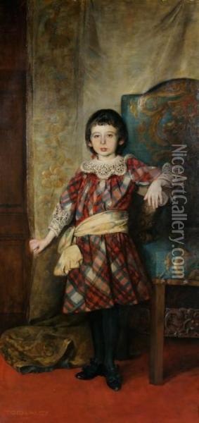 Portrait Of Young Hungarian Girl Oil Painting - Gyula Tornai
