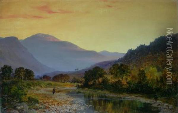 Evening On The Echaig Oil Painting - James Docharty