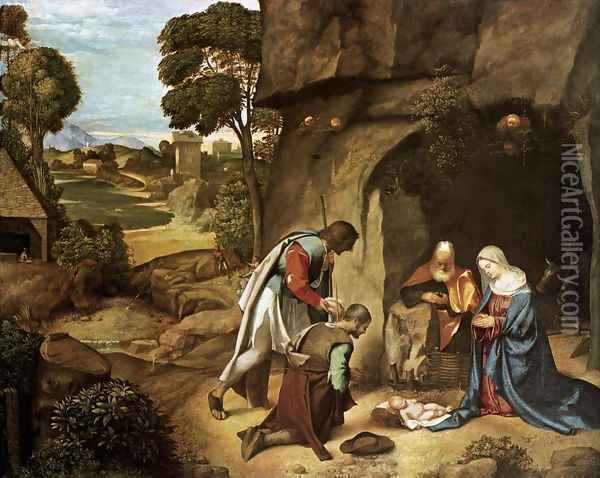 Adoration of the Shepherds 1505-10 Oil Painting - Giorgione