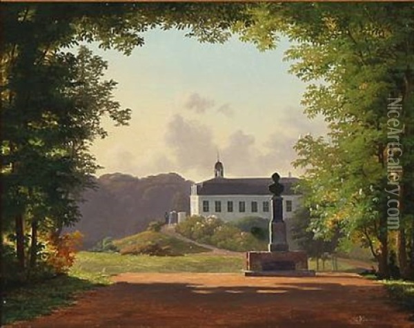 Summer Day At Sorgenfri Castle Oil Painting - Andreas Thomas Juuel