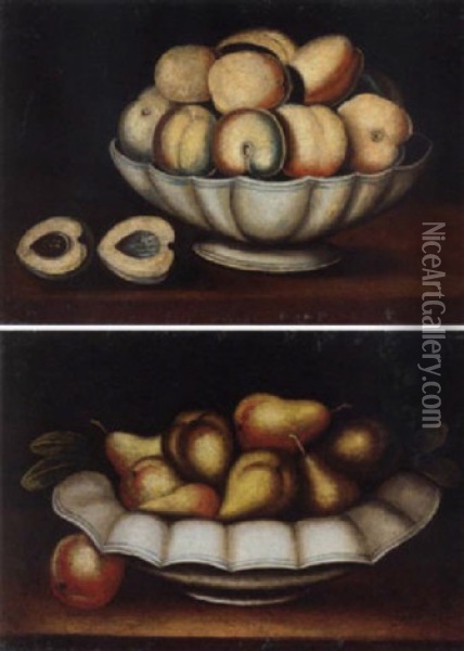 Peaches In A Lobed Bowl On A Table Oil Painting - Juan de Zurbaran