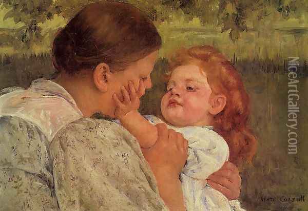 Maternal Caress Oil Painting - Mary Cassatt
