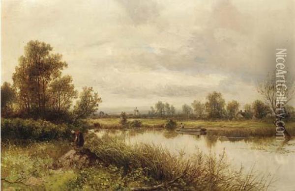 The Thames Near Pangbourne Oil Painting - Joseph Thors
