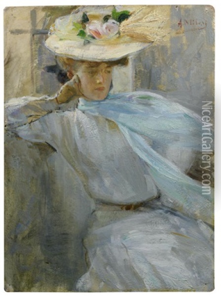 Portrait Of Virginia Oldoini, Contessa Di Castiglione Oil Painting - Alessandro Milesi