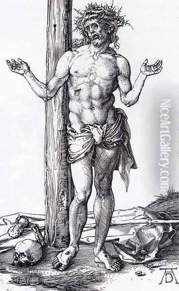 Man Of Sorrows With Hands Raised Oil Painting - Albrecht Durer