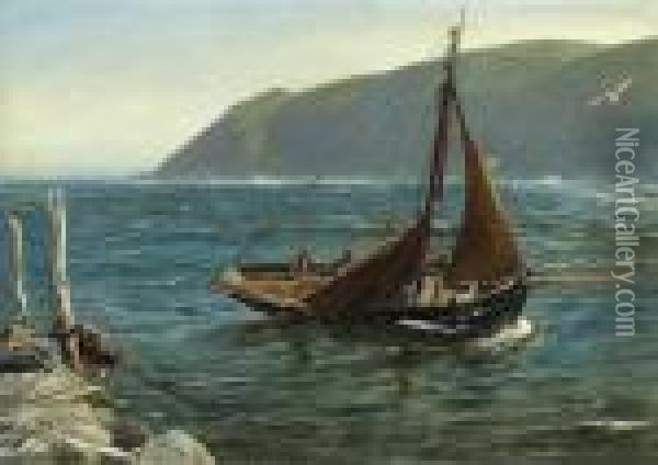 Home Again Oil Painting - Charles Napier Hemy