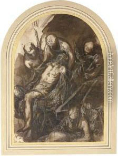 The Entombment Oil Painting - Domenico Tintoretto