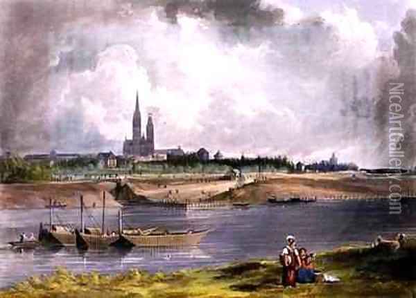 St Denis from Views on the Seine Oil Painting - John Gendall