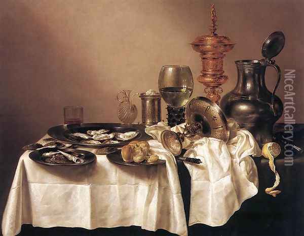 Still Life with a Gilt Goblet 1635 Oil Painting - Willem Claesz. Heda