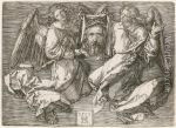 The Sudarium Held By Two Angels Oil Painting - Albrecht Durer