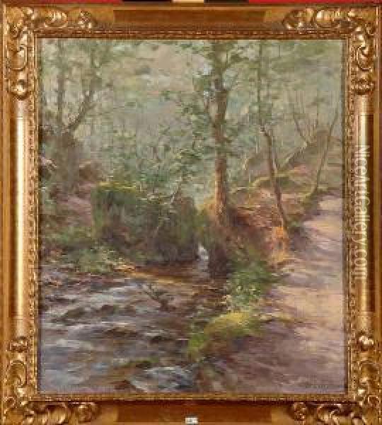 Ruisseau En Foret Oil Painting - Carl Werlemann