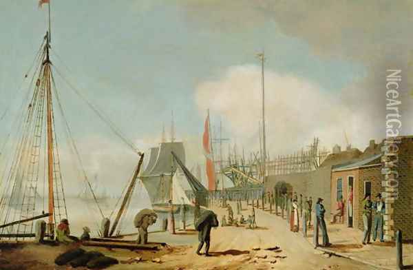 View of the South End, Hull 1809 Oil Painting - William Barton