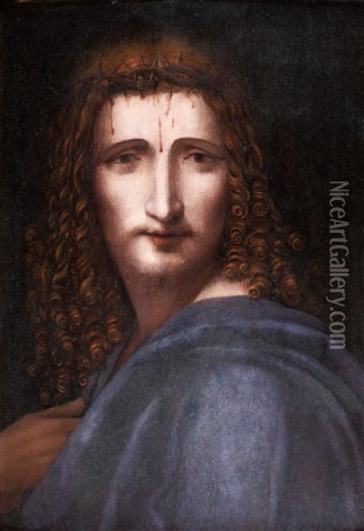 Le Christ A La Couronne D'epines Oil Painting - Bernardino Luini