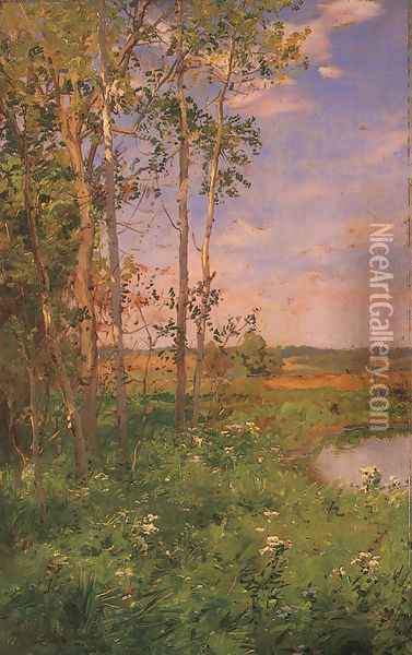 At the Edge of the Pond Oil Painting - Walter Launt Palmer