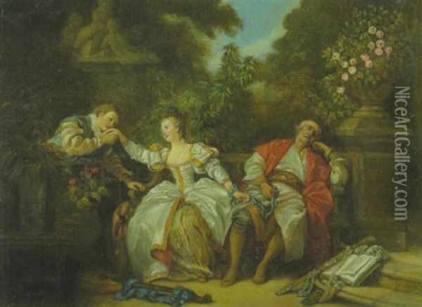 Verbotene Liebschaft Oil Painting - Jean-Baptiste Leprince
