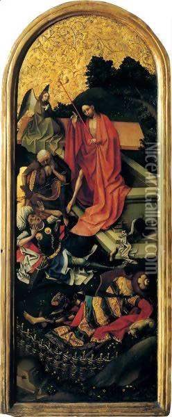 Triptych with the Entombment of Christ, right wing Oil Painting - Robert Campin