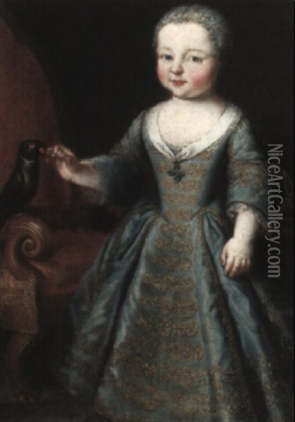 Portrait Of Princess Maria Felizitas Of Savoy, Princess Of Sardinia Oil Painting - Michael Christoph Emanuel Hagelgans