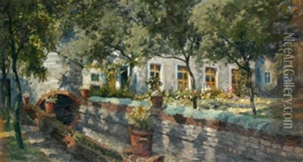 Casa Con Jardin Oil Painting - Gonzalo Bilbao Martinez